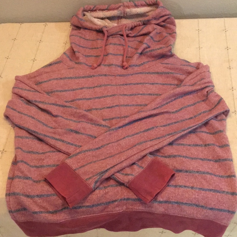 Maroon and blue stripped sweatshirt
